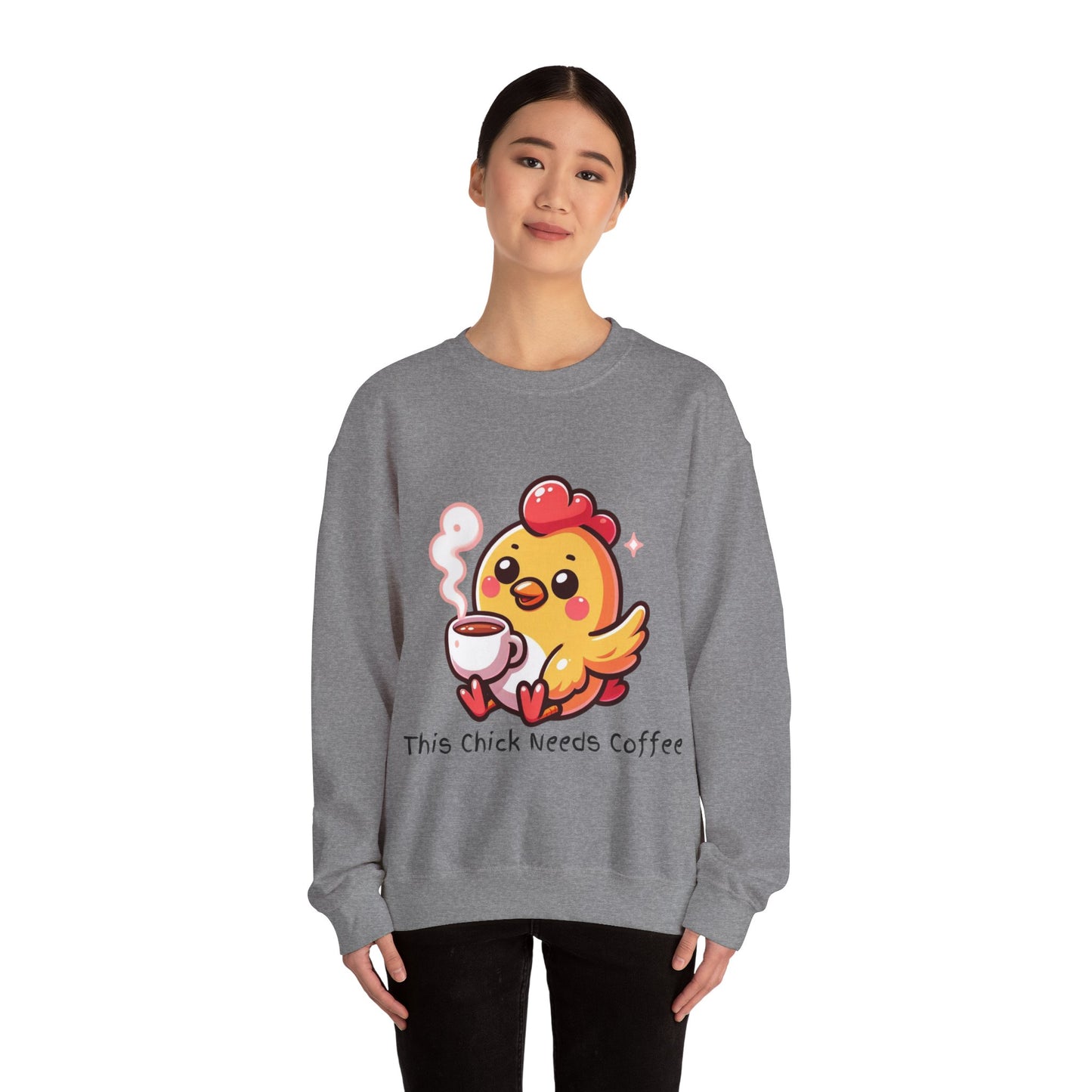 This Chick Needs Coffee Unisex Heavy Blend™ Crewneck Sweatshirt
