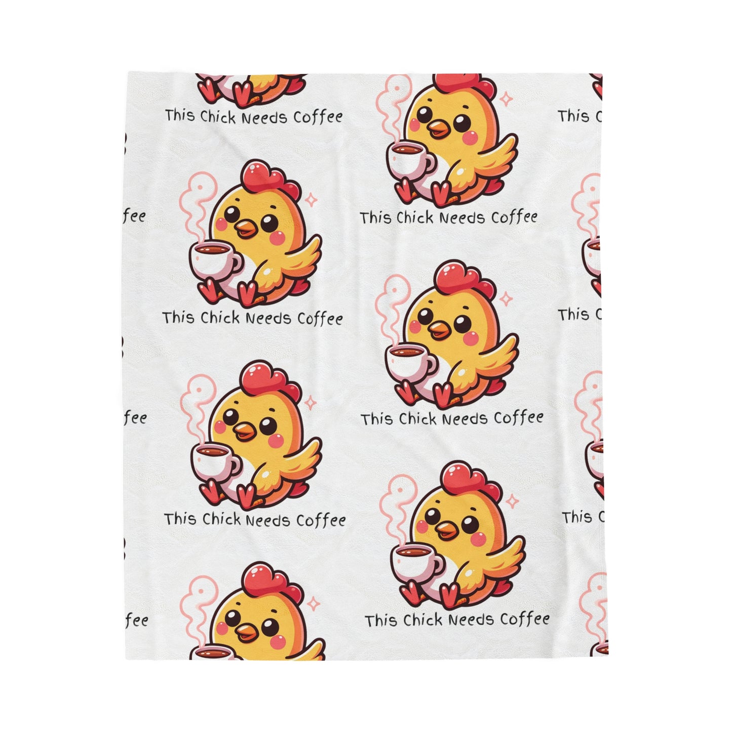 This Chick Needs Coffee Velveteen Plush Blanket