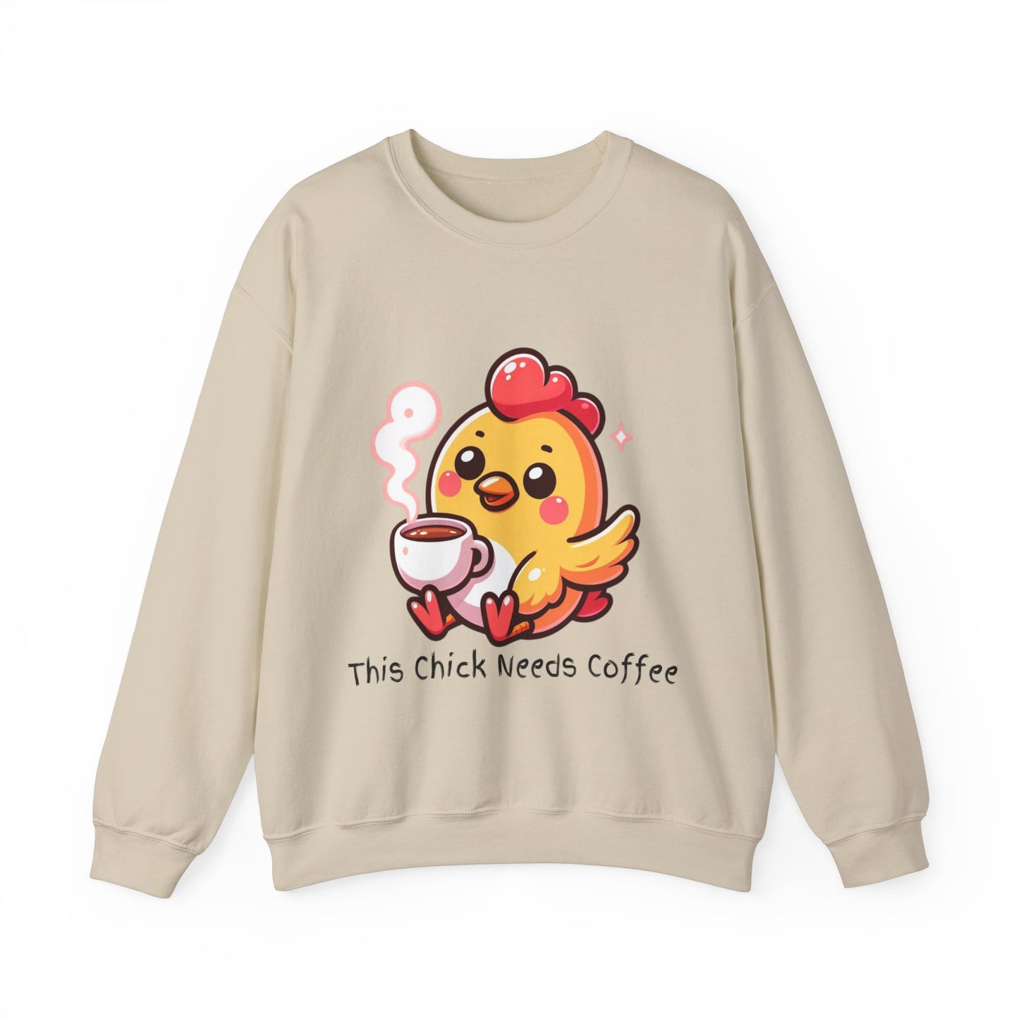 This Chick Needs Coffee Unisex Heavy Blend™ Crewneck Sweatshirt
