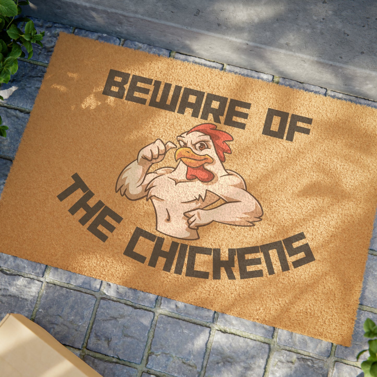 Beware of The Chickens Doormat