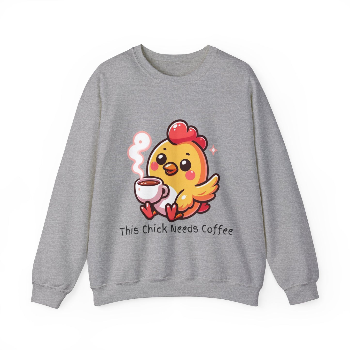 This Chick Needs Coffee Unisex Heavy Blend™ Crewneck Sweatshirt