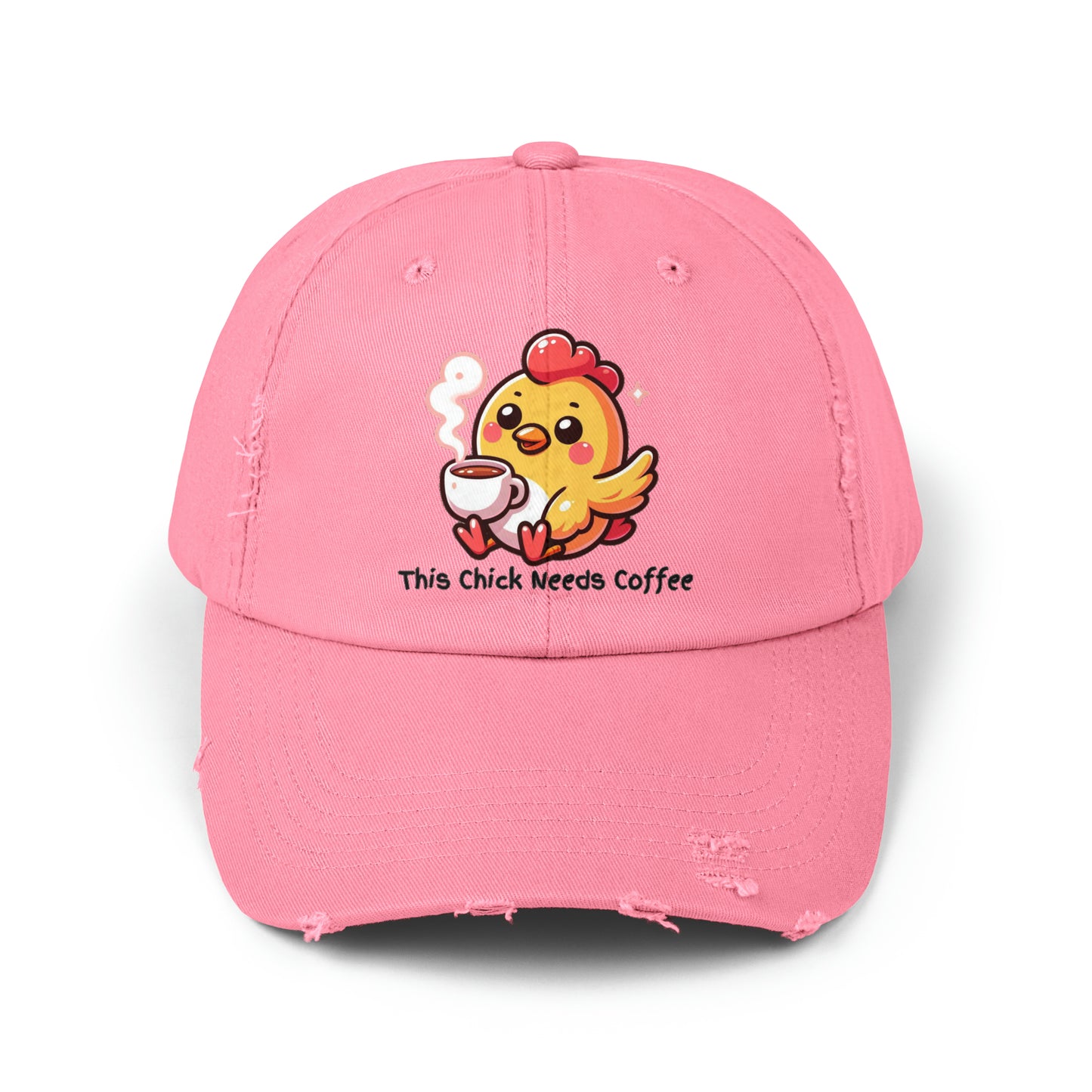 This Chick Needs Coffee Distressed Cap