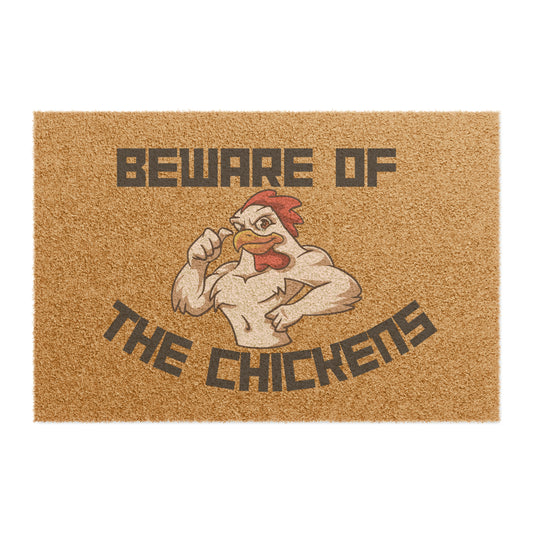 Beware of The Chickens Doormat