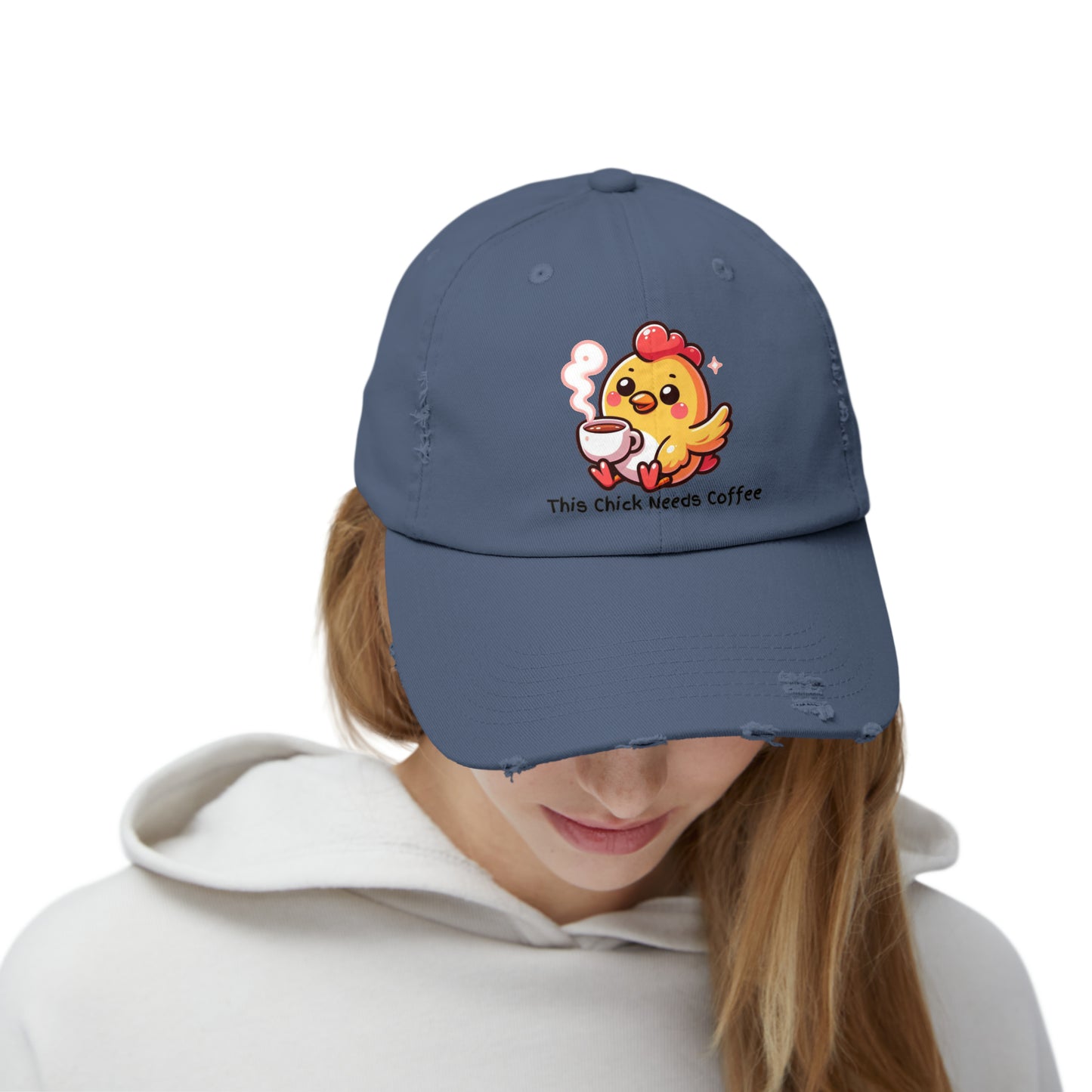 This Chick Needs Coffee Distressed Cap